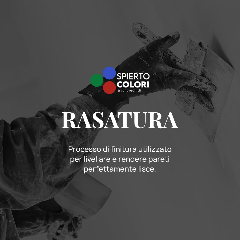 Descrizione del servizio di rasatura offerto: Processo di finitura utilizzato per livellare e rendere pareti
perfettamente lisce.